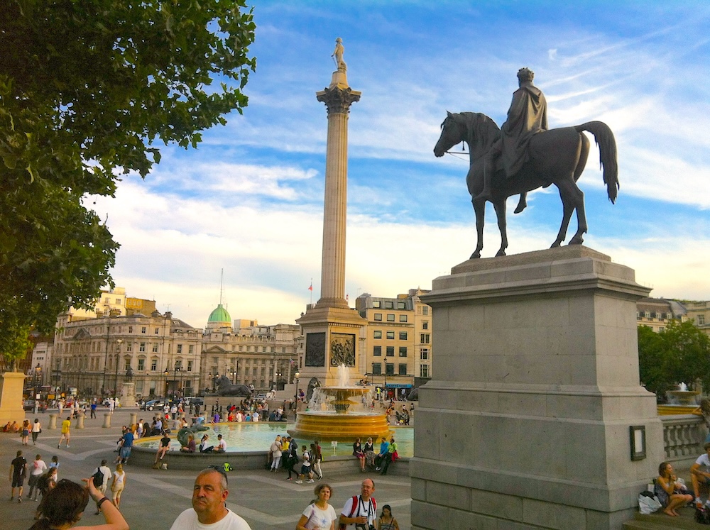 Trafalgar Square hosts the National Gallery and St Martin in the Fields